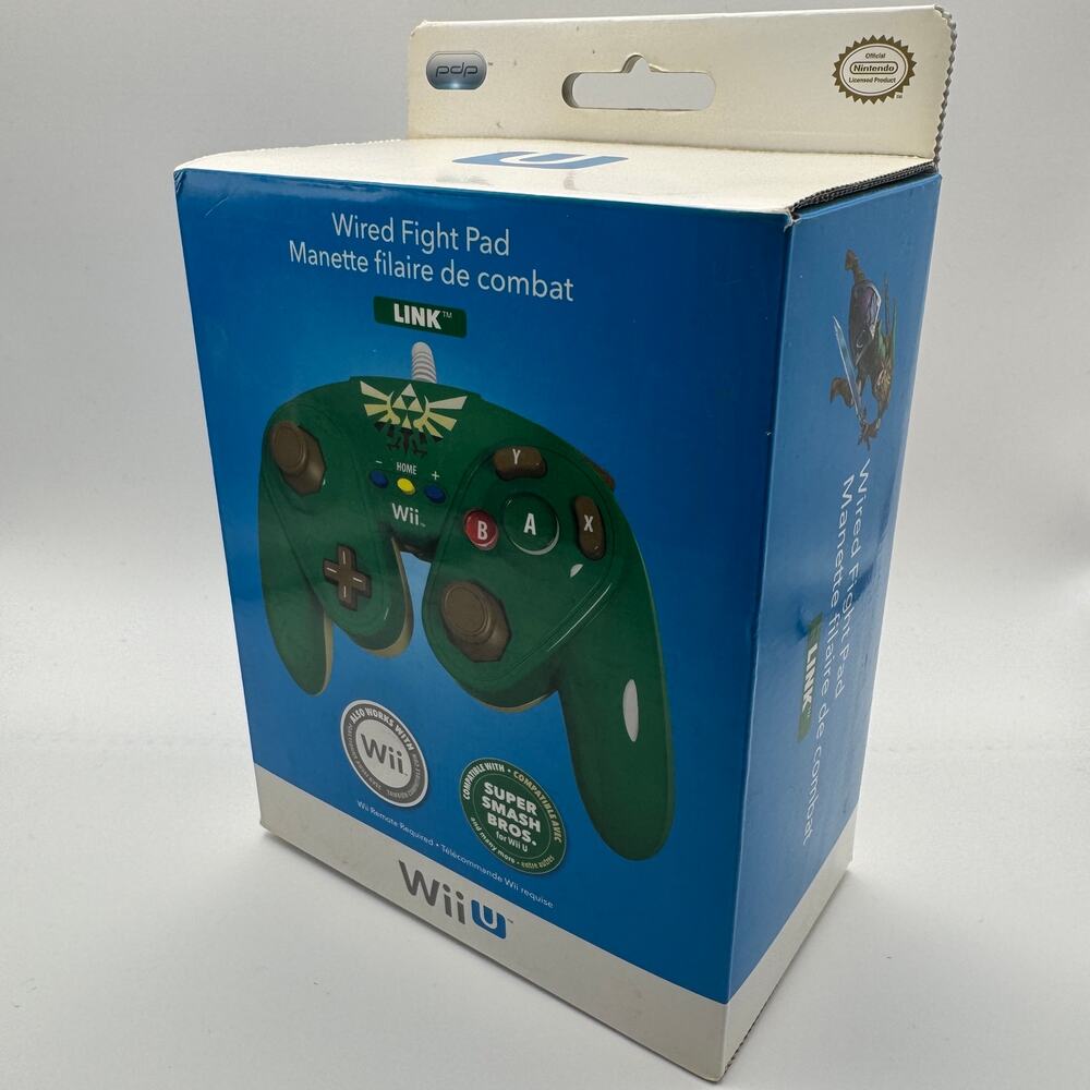 Link Wired Fight Pad Controller Nintendo Wii U NEW GameCube NIB Green Zelda